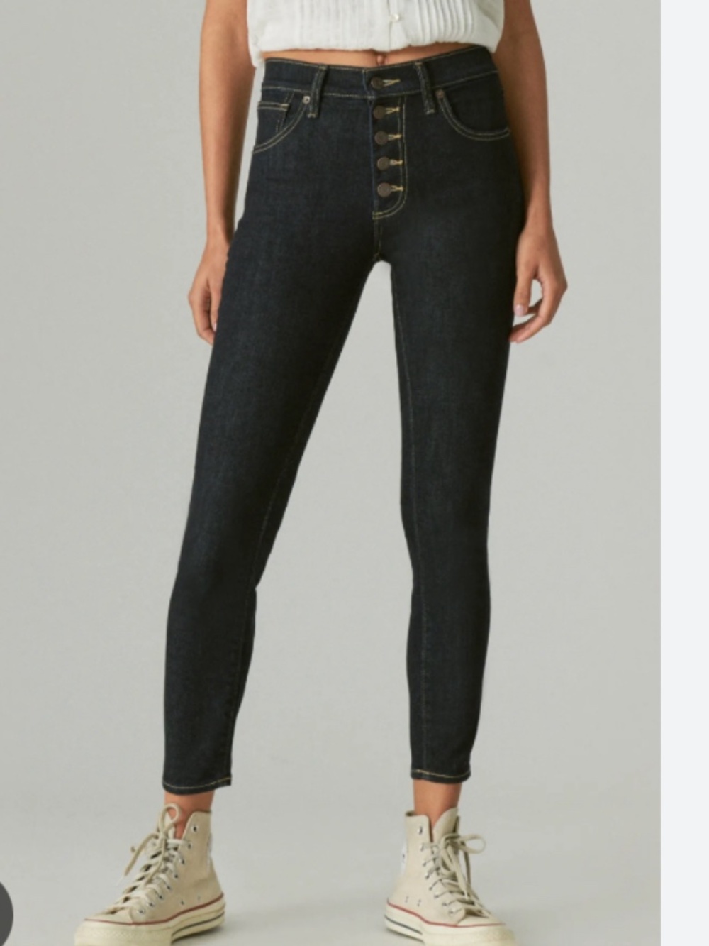 Lucky Brand Jeans Women 8 29 Blue High Rise Skinny Bridgette Ankle Stretch Denim